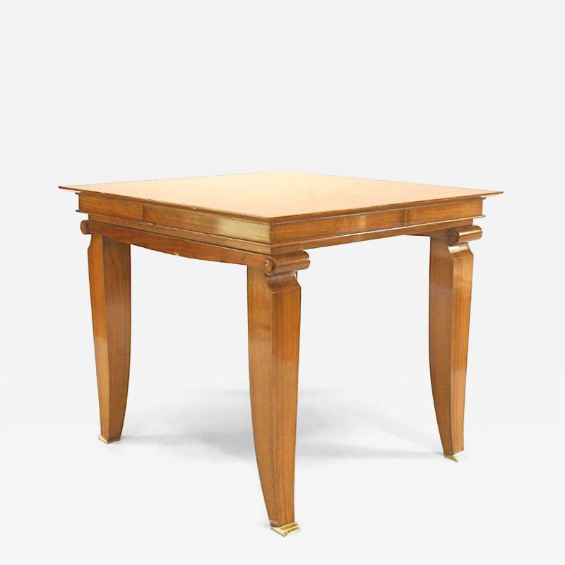French Mahogany Pascaud Scroll Game Table