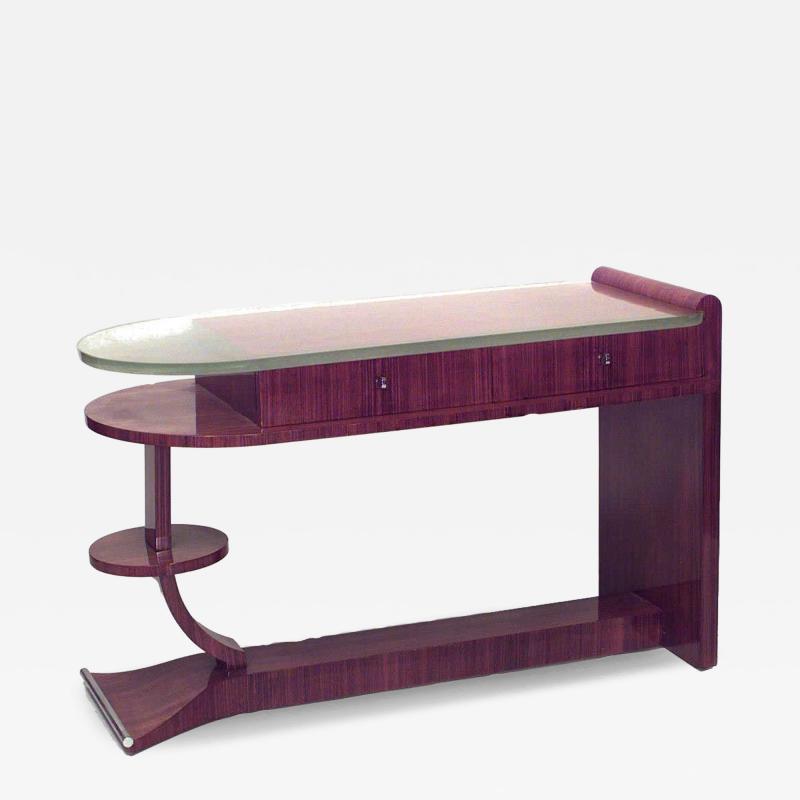 French Maison Dominique Palisander and Glass Writing Desk