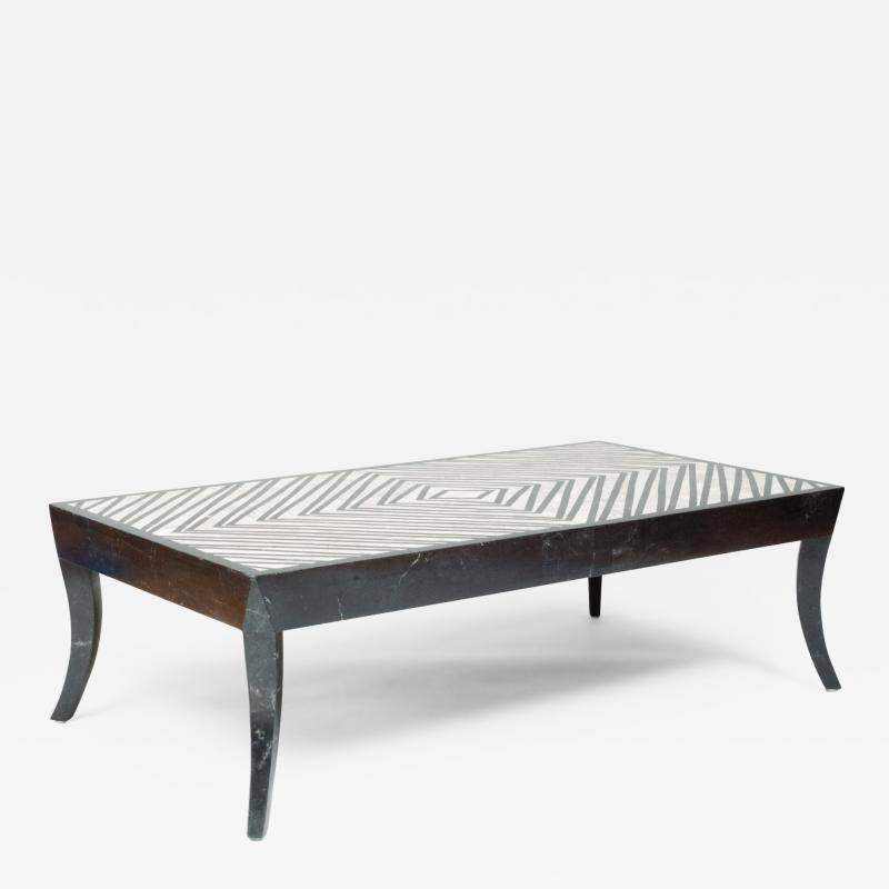 French Marble Inlay Cocktail Table