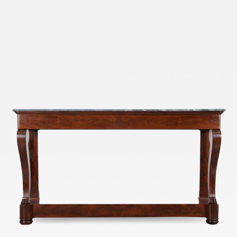 French Massive Mahogany Restauration Style Console