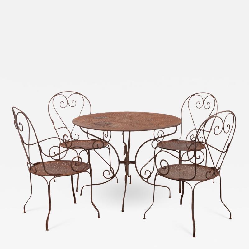 French Metal Garden Table Chairs