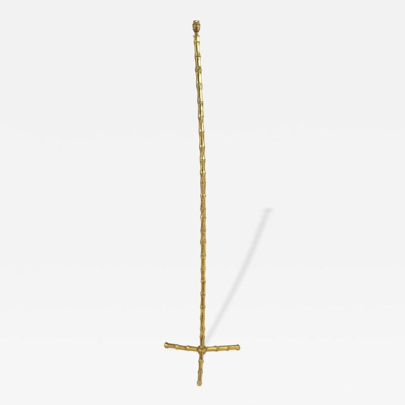 French Mid Century Bagues Style Faux Bamboo Floor Lamp