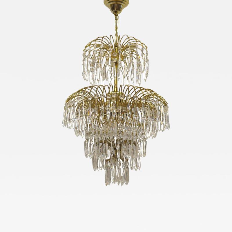 French Mid Century Hollywood Regency Waterfall Chandelier