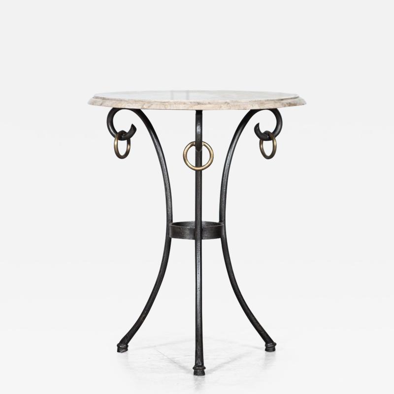 French Mid Century Iron Stone Table