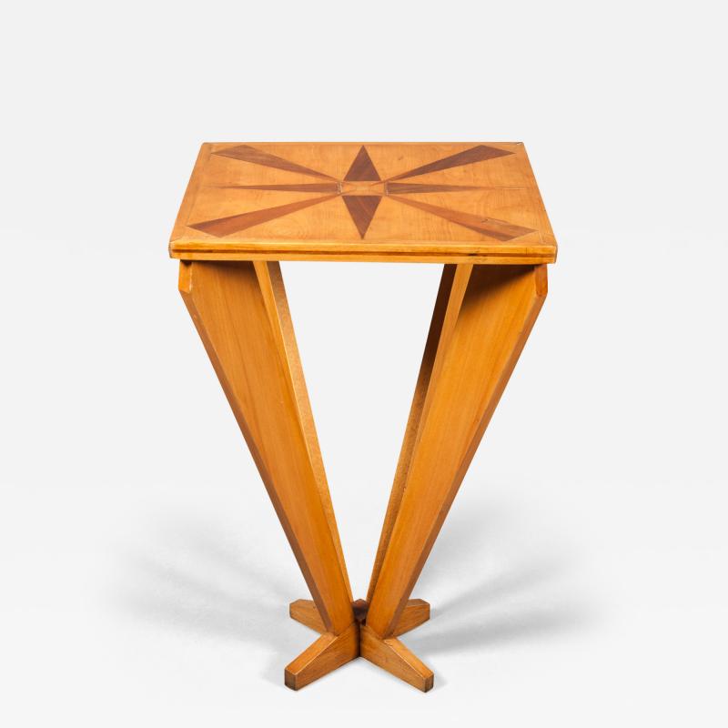 French Mid Century Marquetry Top Side Table