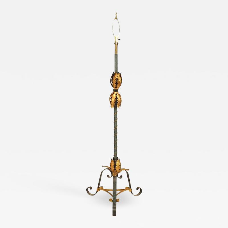 French Mid Century Patinated Floor Lamp