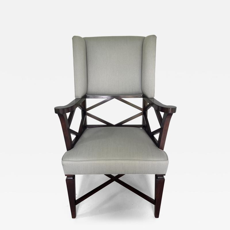 French Mid Century modern wing back chair
