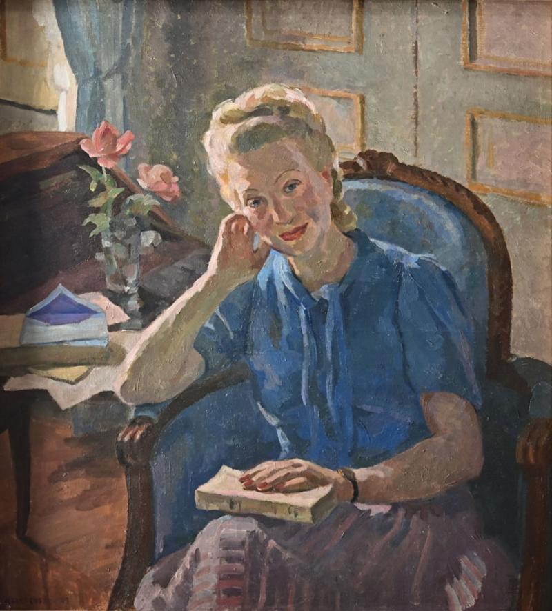 French Mid century Oil Painting Signed Coste