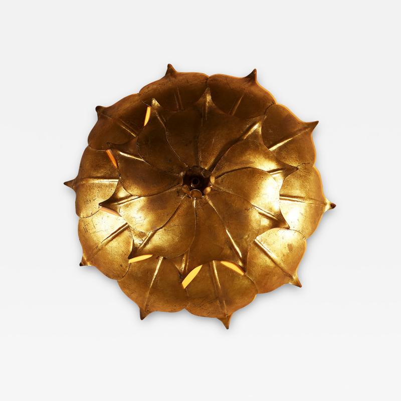 French Mid century gold leaf wall light