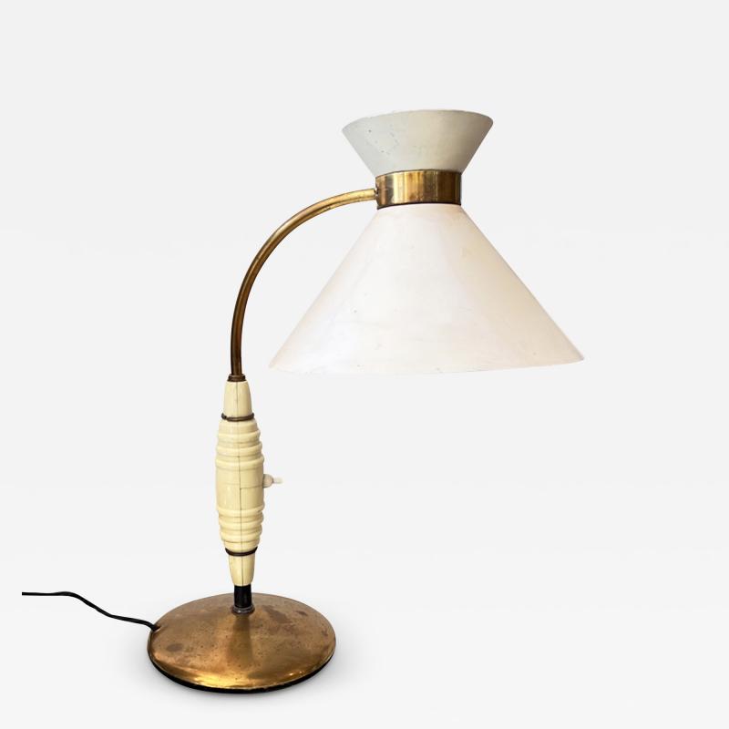 French Midcentury Cream Desk Lamp