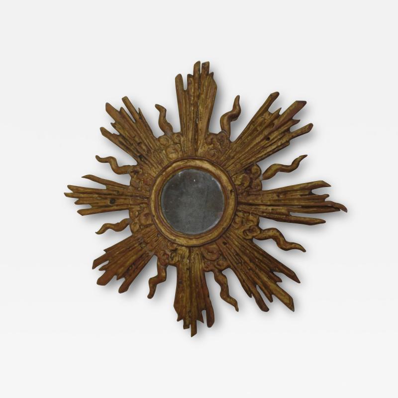 French Modern Neoclassical Gilt Lead Sunburst Mirror Attributed to Maison Jansen