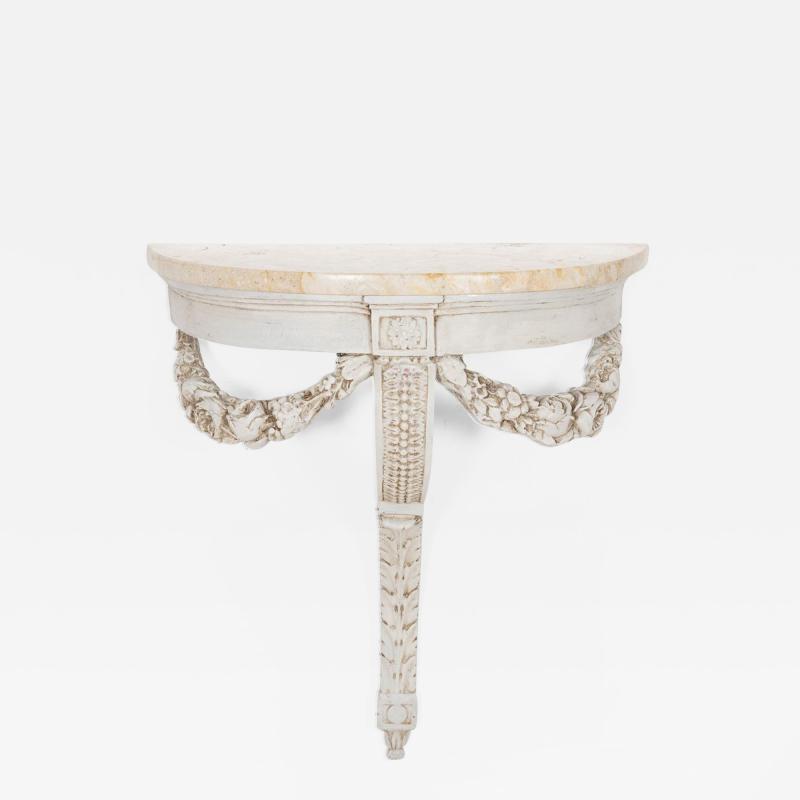 French Neoclassical Painted Marble Console Table