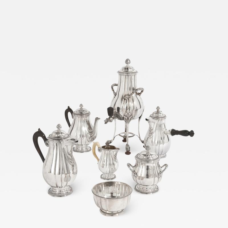 French Neoclassical style seven piece coffee and tea set