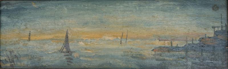 French Oil Painting of a Seascape c 1900