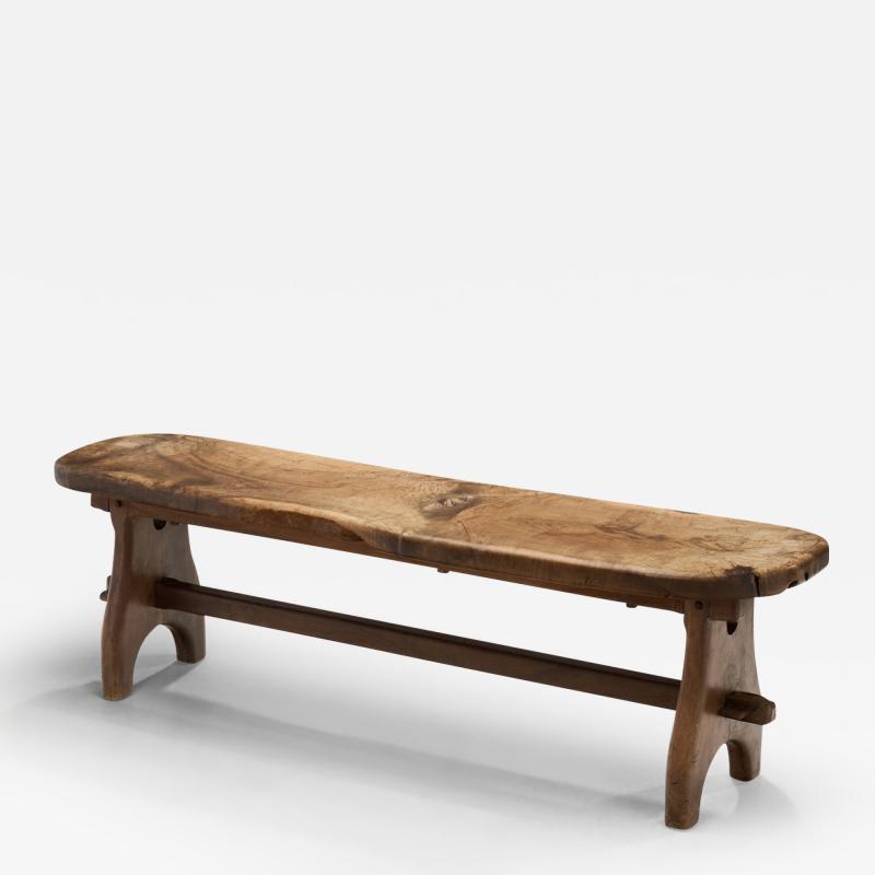 French Olive Wood Bench France 1970s