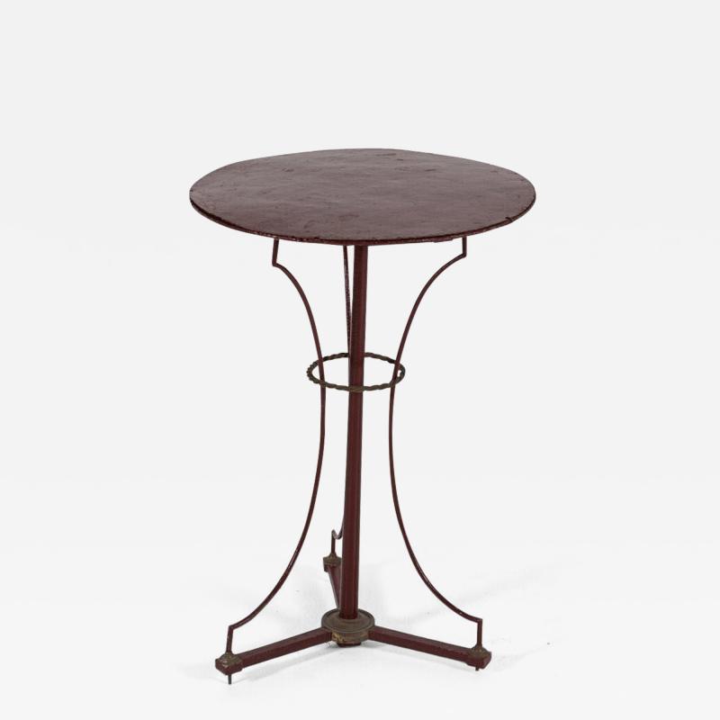 French Painted Brass Bronze Iron Chess Bistro Table