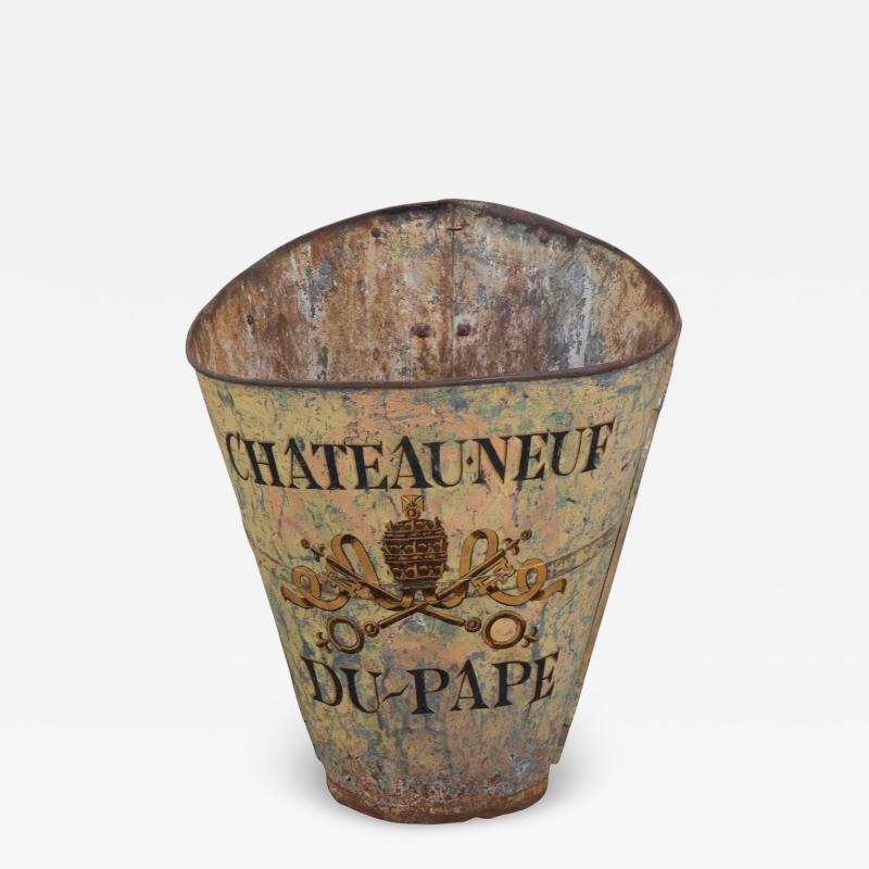 French Painted Grape Picking Hod Iron Circa 1900 Rustic Decor