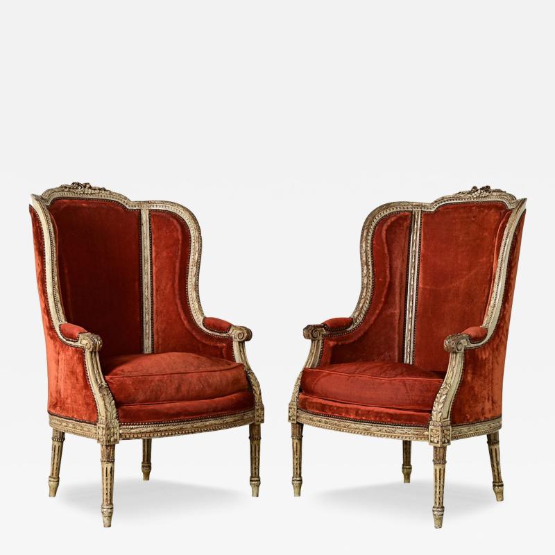 French Pair of 18th Century Louis XVI Bergere