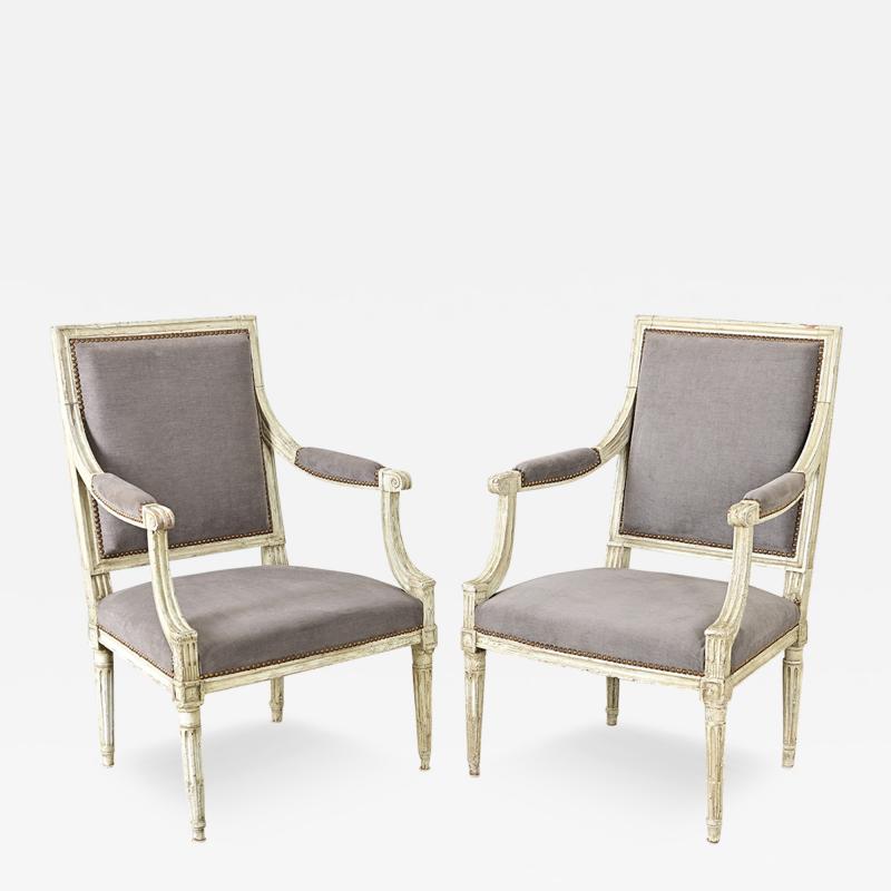 French Pair of 19th Century Louis XVI Fauteuils