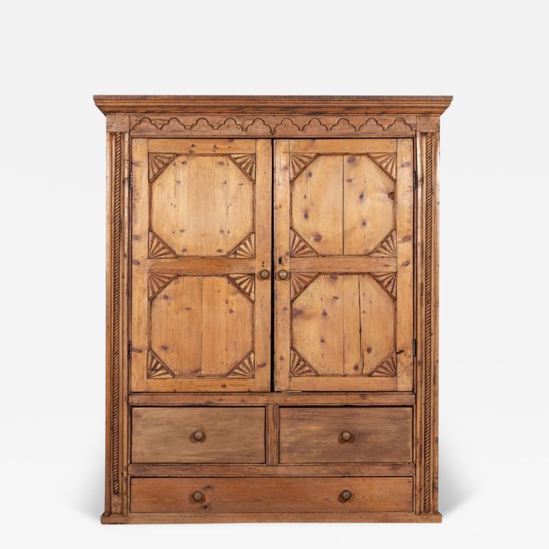 French Pine Armoire Housekeepers Cupboard