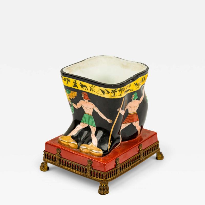 French Porcelain Sarcophagus Shaped Vase