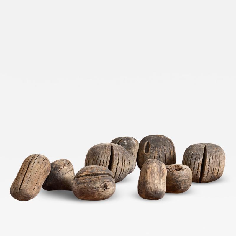French Primitive Wooden Pebbles
