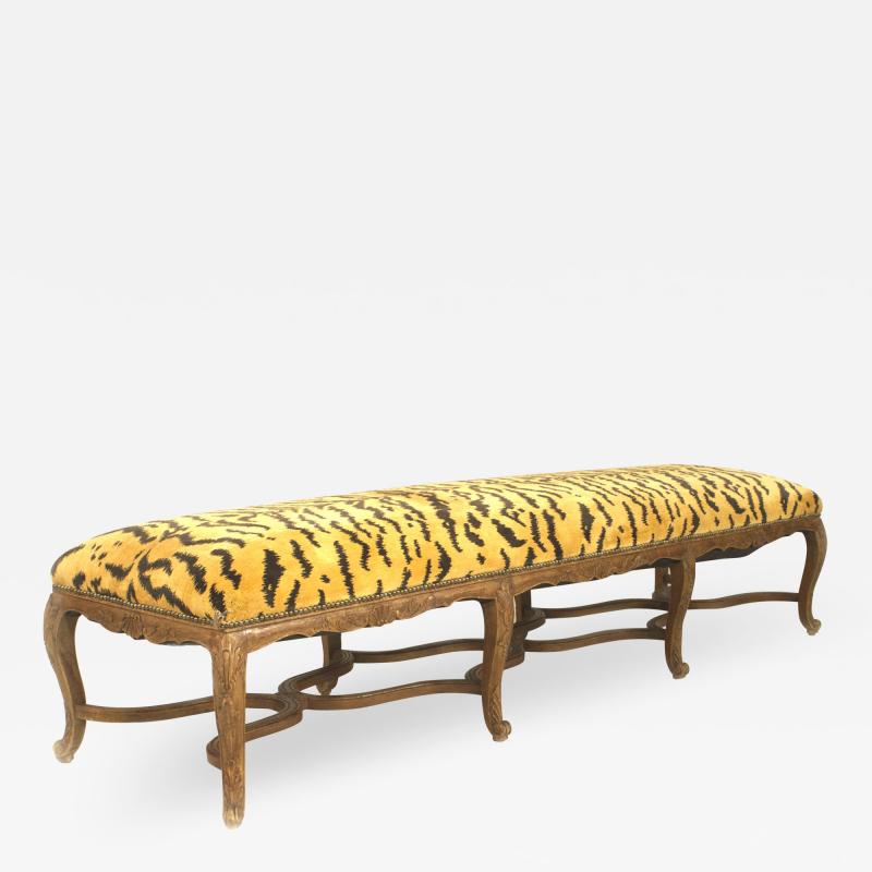 French Regence Faux Tiger Bench