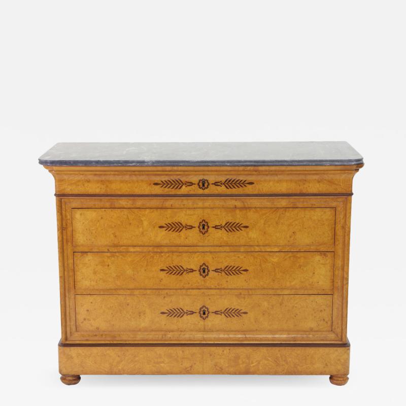 French Restauration Burr Ash Chest of Drawers c 1825
