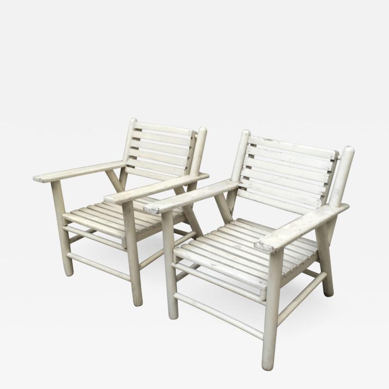 French Riviera Beach House Pair of Lounge Chair