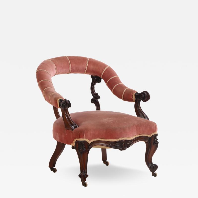 French Rosewood Continuous Arm Chair C 1860 