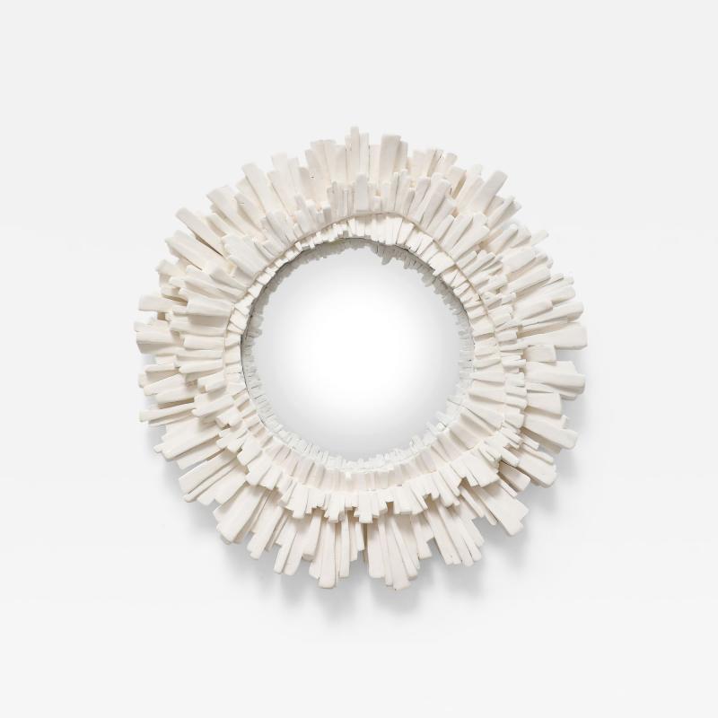 French Round Plaster Starburst Shaped Mirror 21st Century