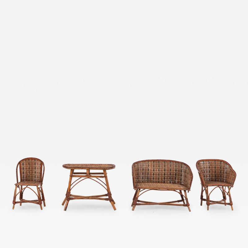 French Sales Sample Miniature Wicker Salon Set