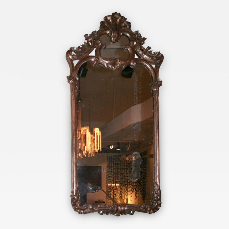 French Silver Gilt Wall Mirror