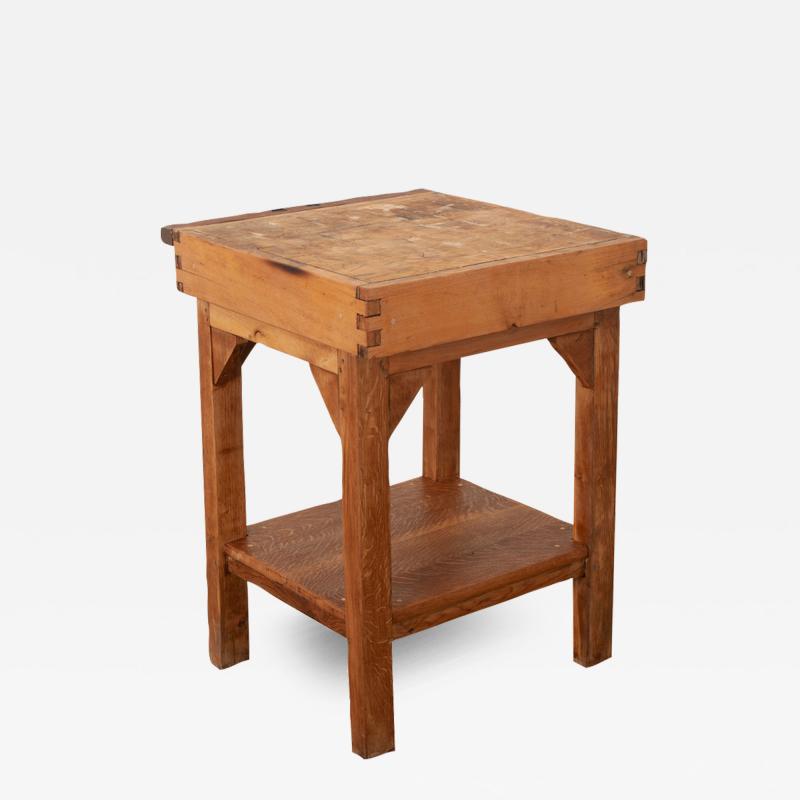 French Square Butcher Block Table