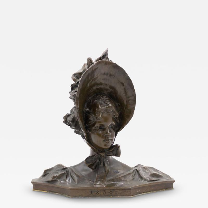 French Victorian Bronze Lady Bust