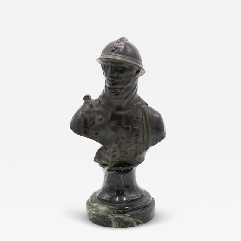 French Victorian Bronze Soldier Bust