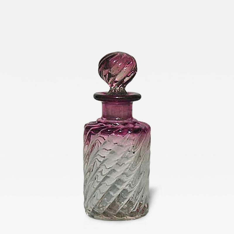 French Victorian Cranberry Baccarat Crystal Perfume Bottle