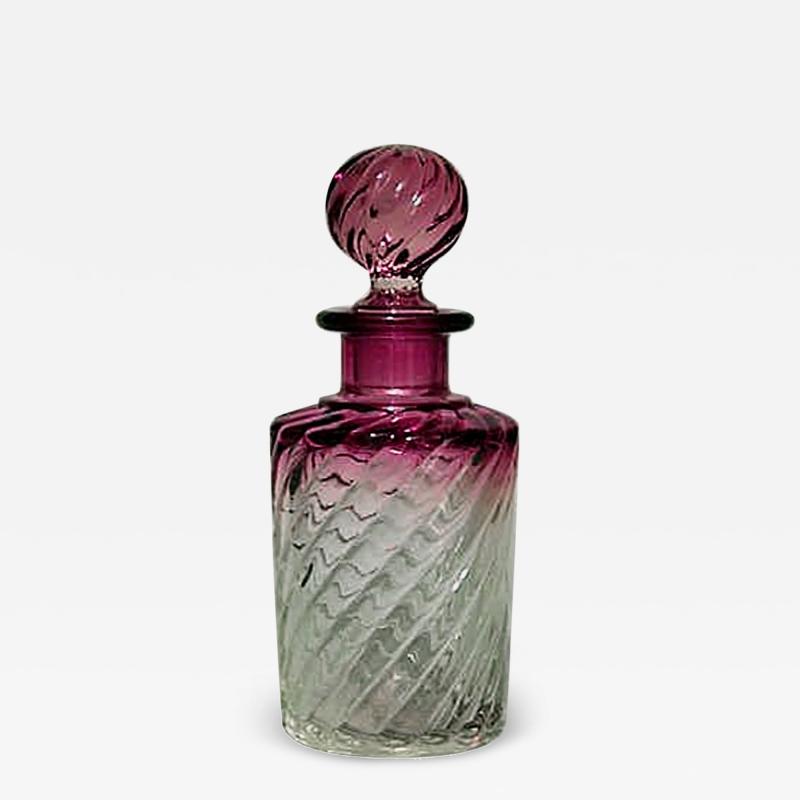 French Victorian Cranberry Baccarat Crystal Perfume Bottles
