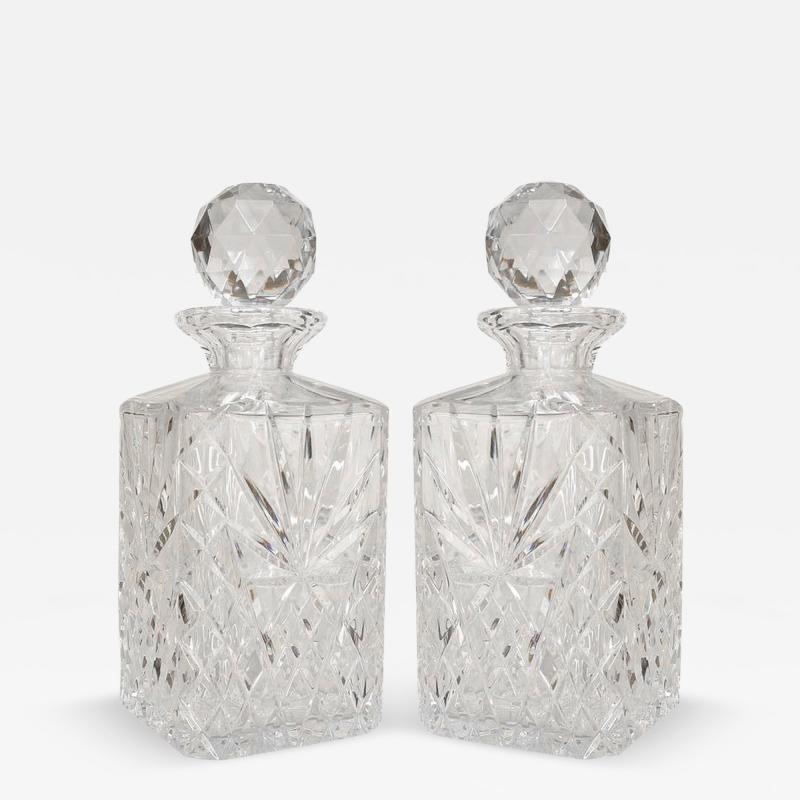 French Victorian Cut Crystal Decanters