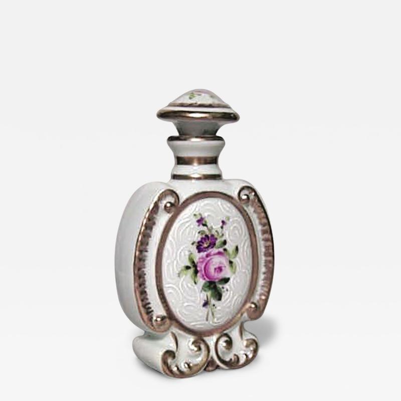 French Victorian Floral Porcelain Perfume Bottle