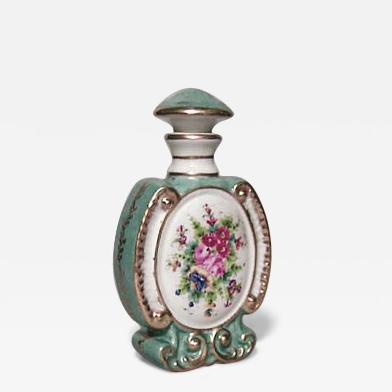 French Victorian Floral Porcelain Perfume Bottle