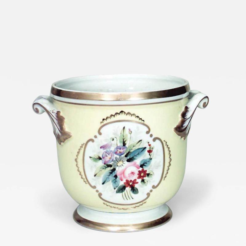French Victorian Floral Porcelain Pot