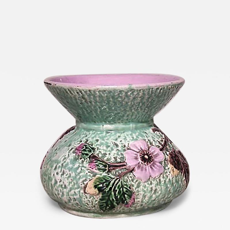 French Victorian Floral Porcelain Vase Spittoon