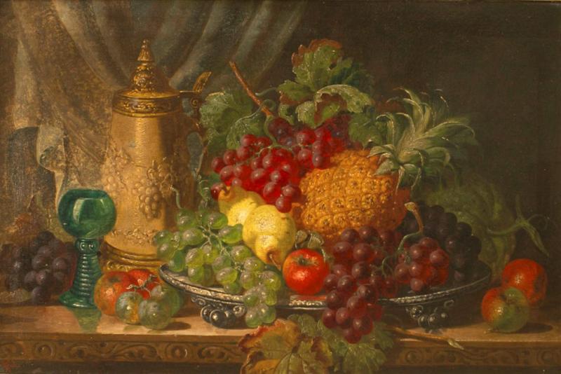 French Victorian Fruit Platter Still Life