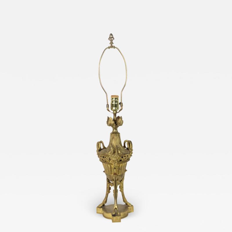 French Victorian Gilt Bronze Satyr Table Lamp