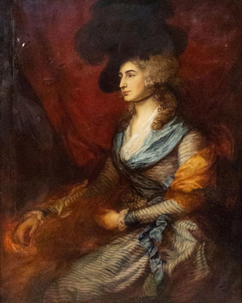 French Victorian Lady with a Black Hat Portrait