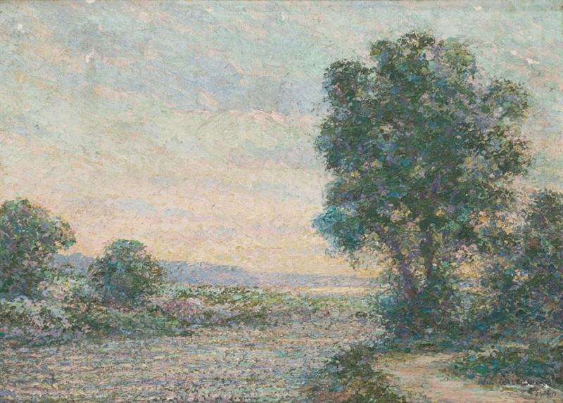 French Victorian Landscape of Stream and Tree