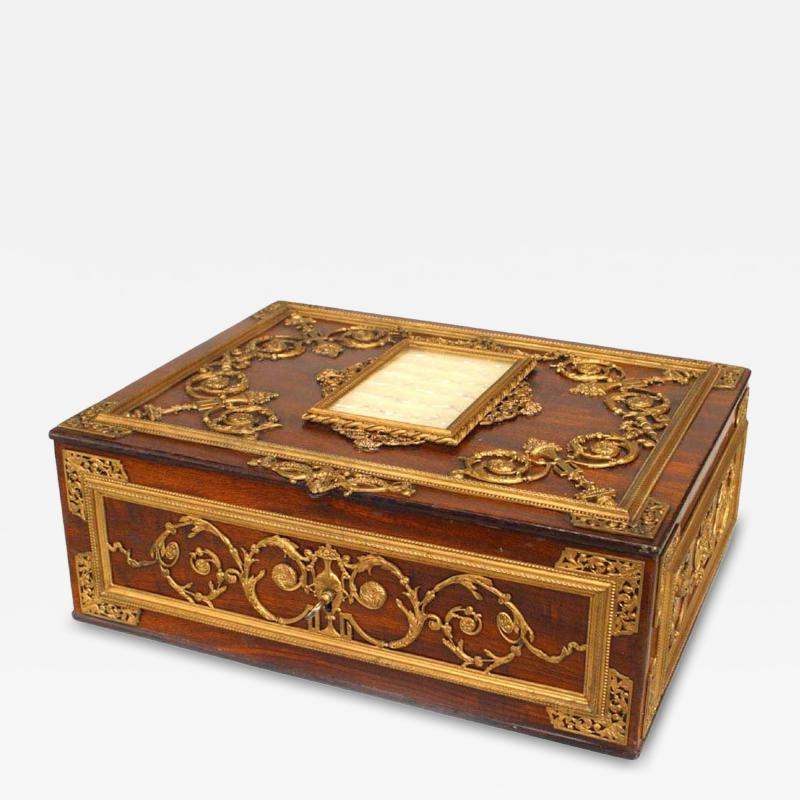 French Victorian Metal Jewelry Box
