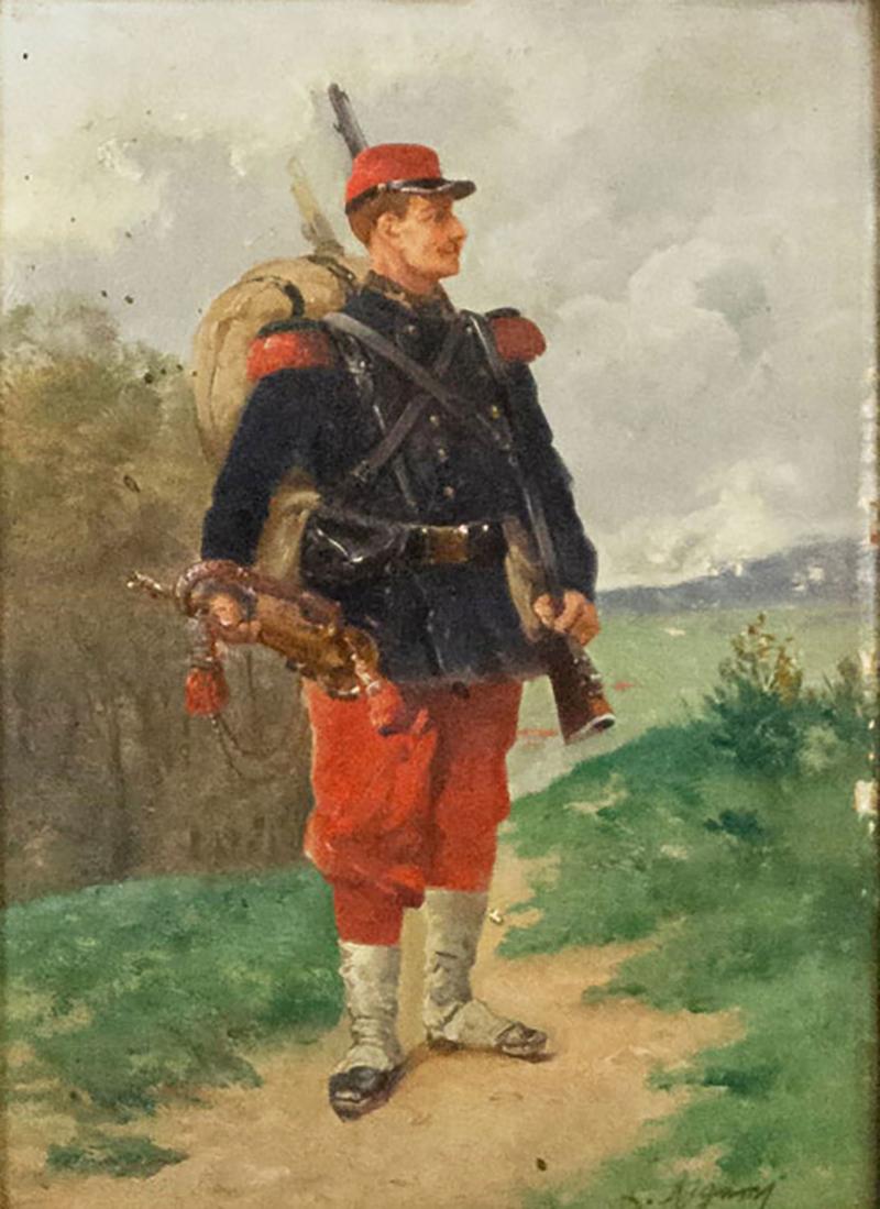 French Victorian Soldier Painting