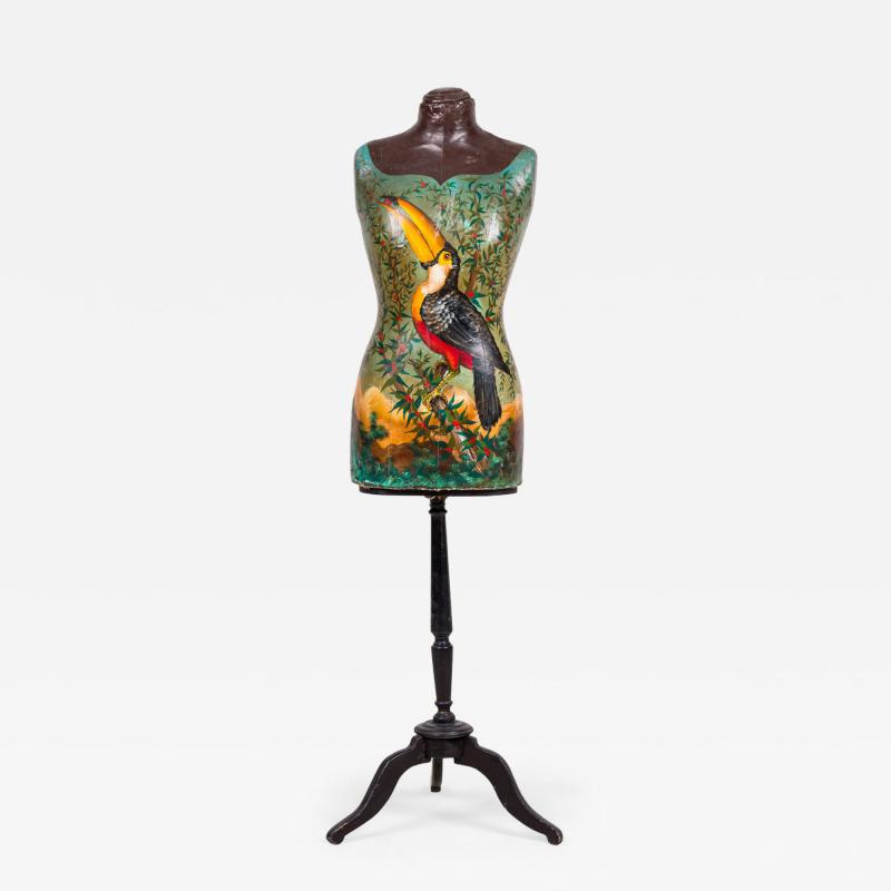 French Victorian Toucan Painted Mannequin